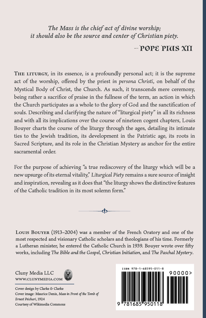 Book back cover with barcode and Louis Bouyer publishing information