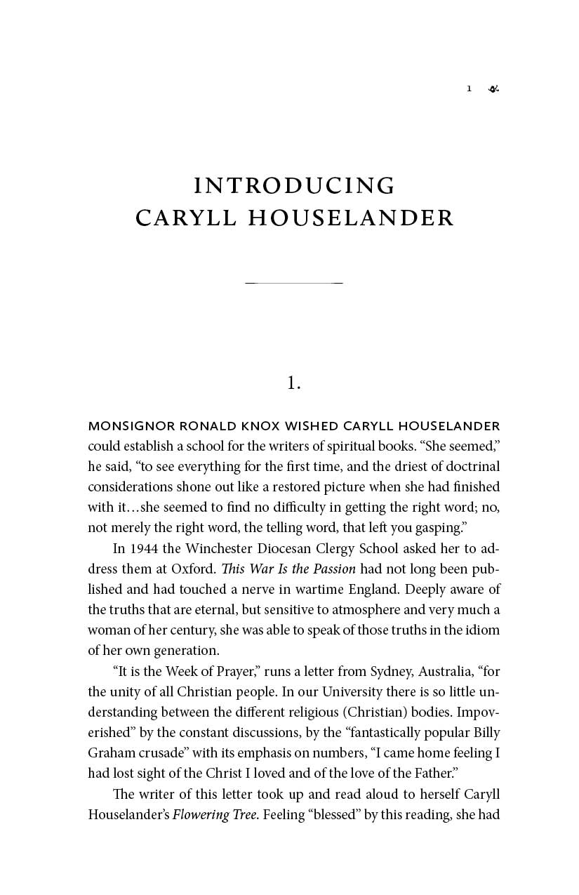 Interior book page titled Introducing Caryll Houselander, with paragraph text