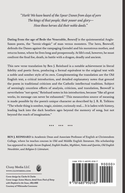 Beowulf book copyright and publication page with barcode