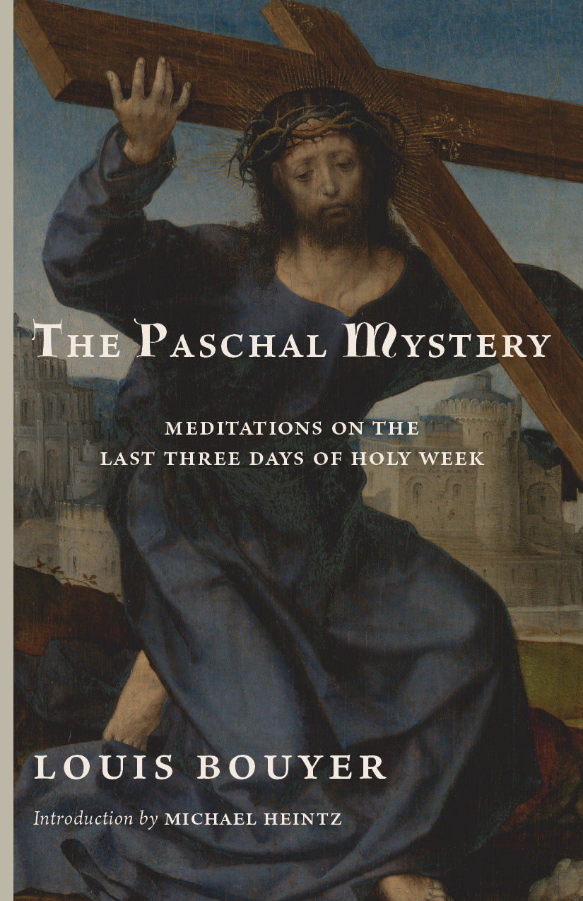 Religious meditation book cover showing crucifix scene and title lettering
