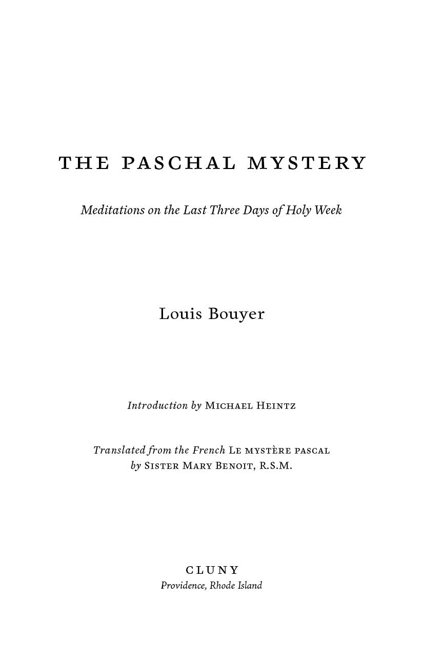 Christian meditation book title page with Louis Bouyer and intro by Michael Heintz