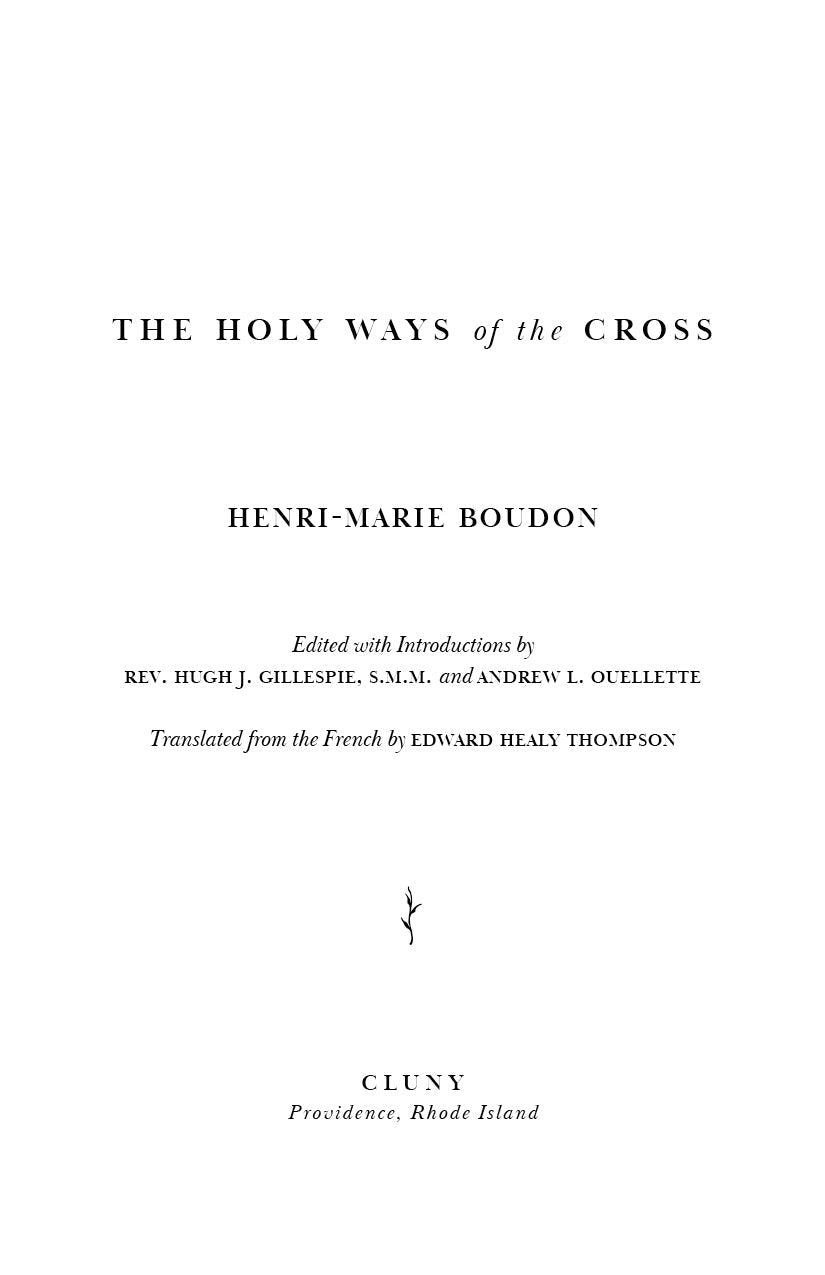 Book title page with 'The Holy Ways of the Cross' and Henri-Marie Boudon