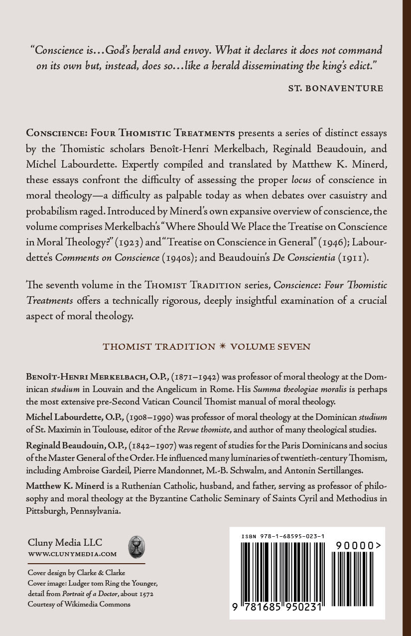 Conscience book back cover with summary, publisher info, and barcode