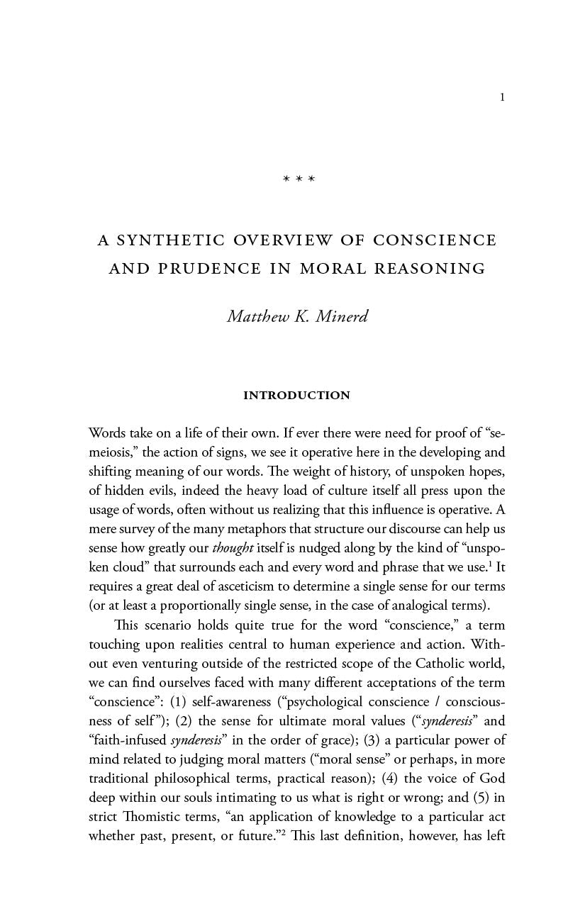 Conscience book introduction page titled "A Synthetic Overview of Conscience"