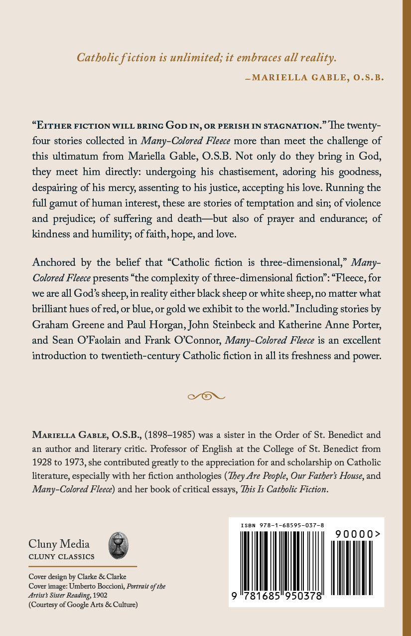 Fiction anthology book back cover with barcode and publisher information
