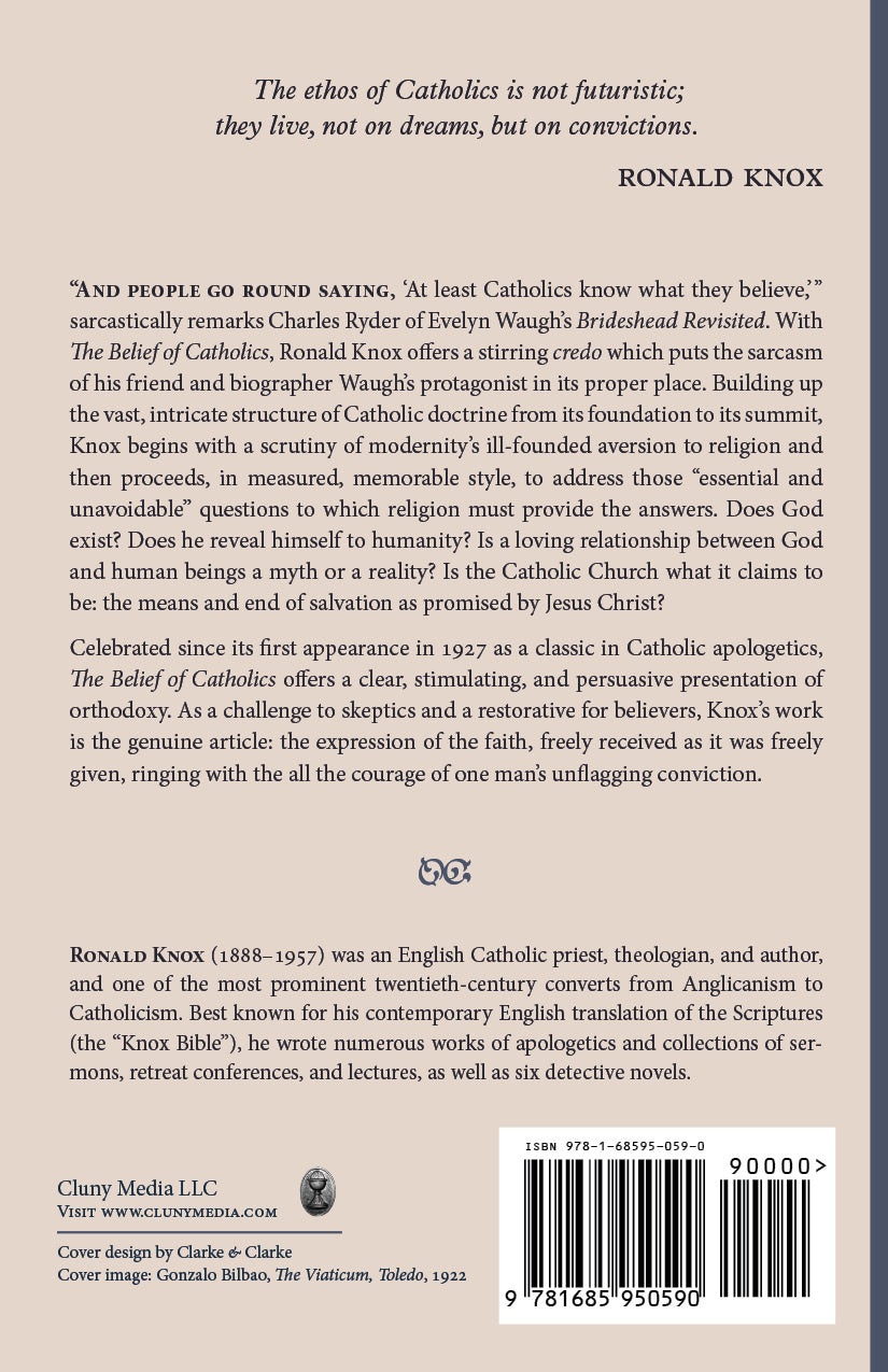 Book back cover with barcode and publisher details; author Ronald Knox