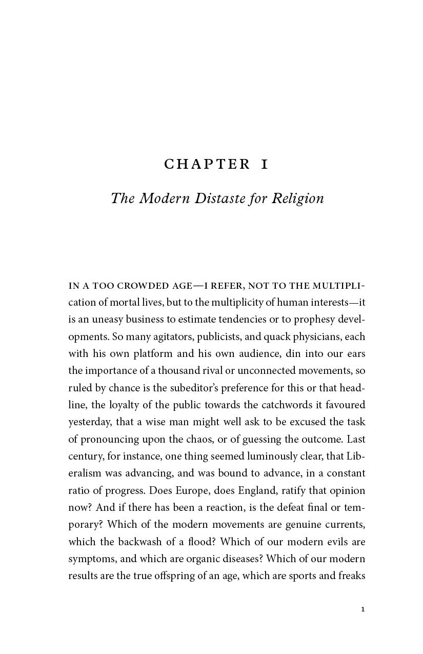 Book chapter page titled "The Modern Distance for Religion" by Ronald Knox