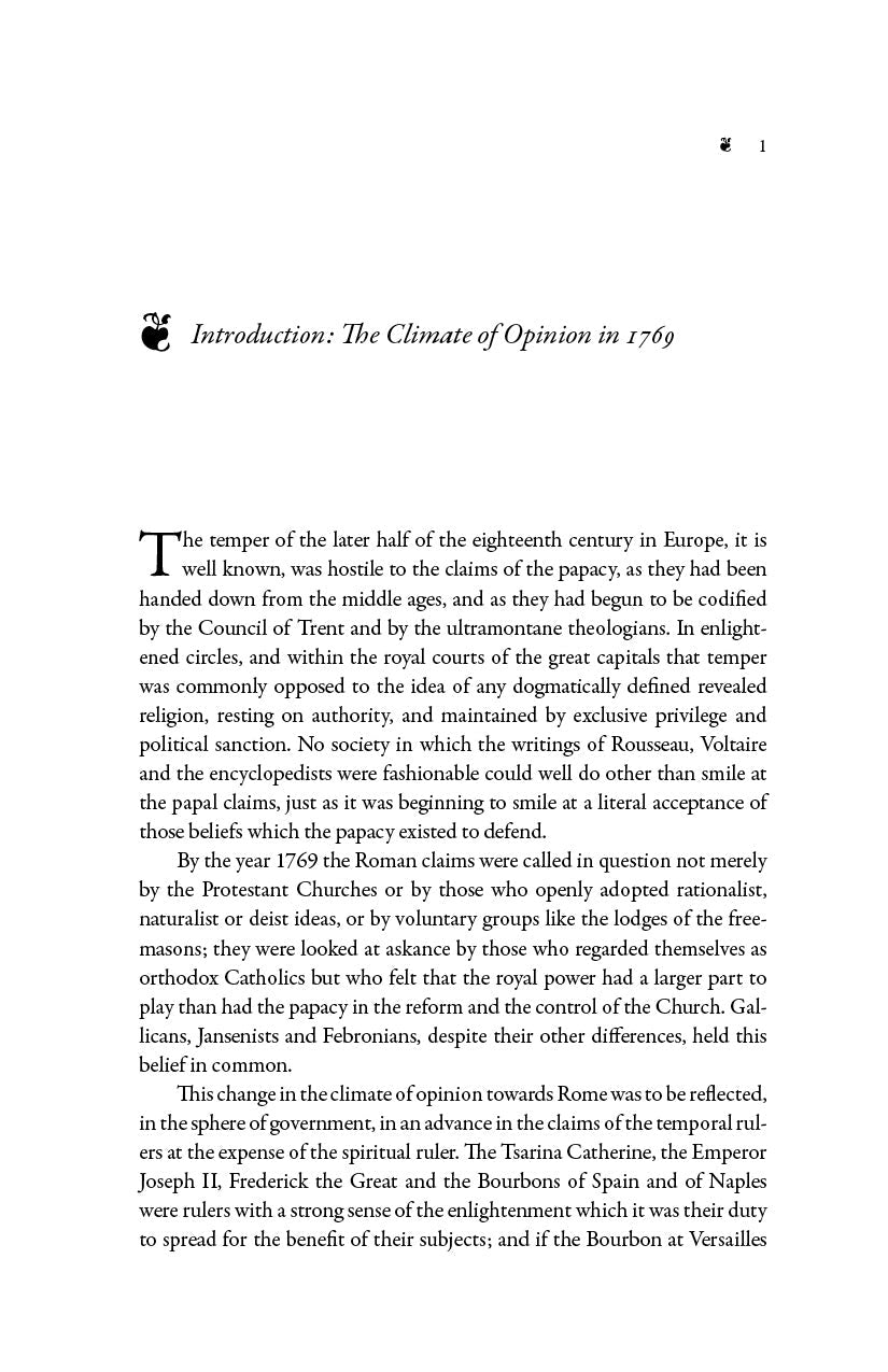Revolution and Papacy book page: Introduction, The Climate of Opinion in 1769