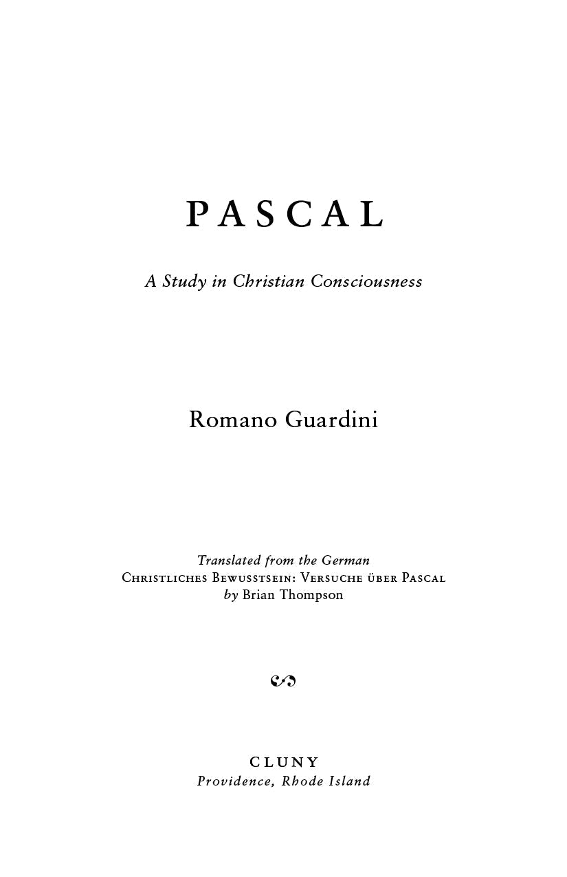 Book title page with 'PASCAL' and subtitle 'A Study in Christian Consciousness'