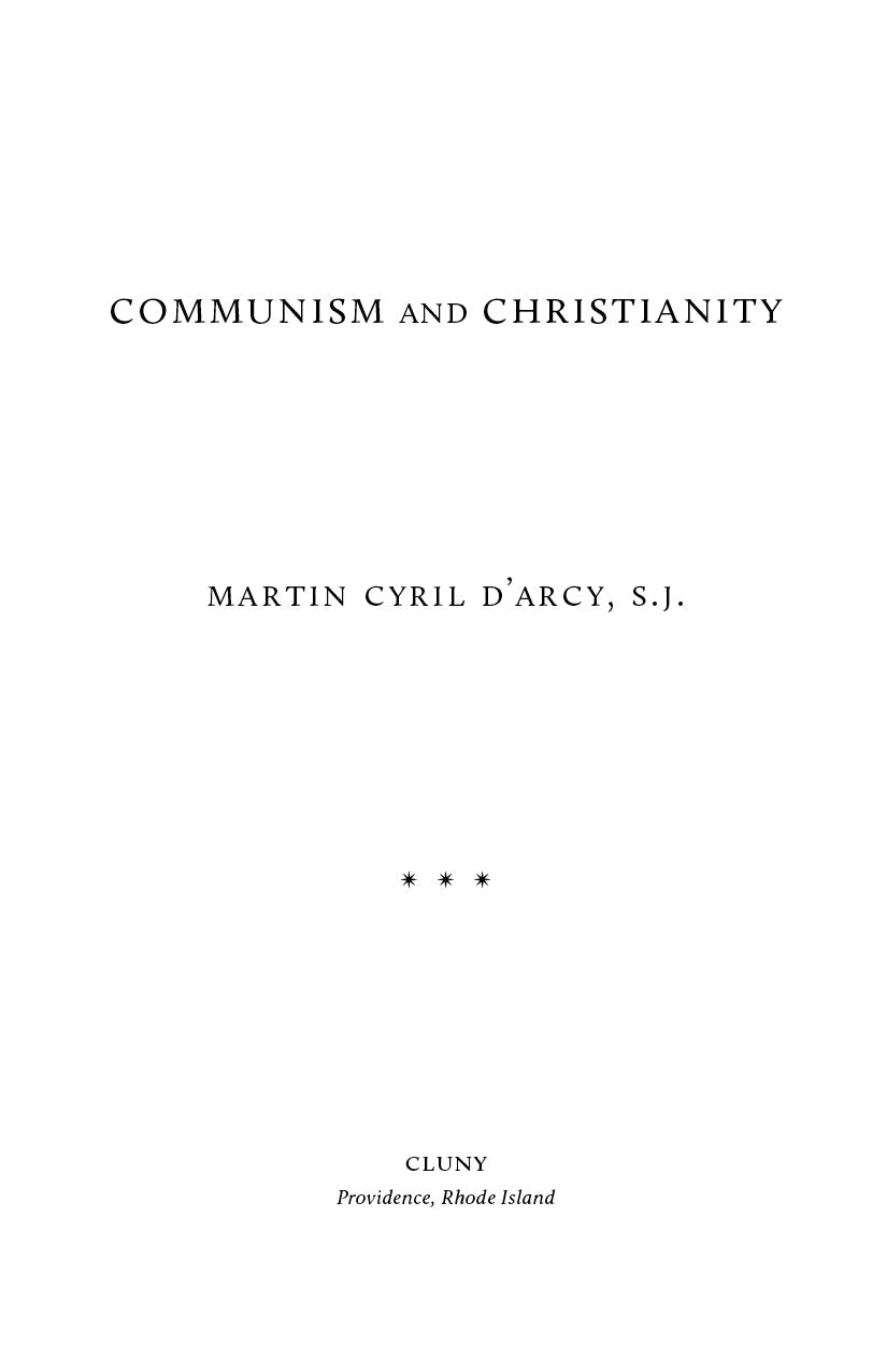 Book title page with Martin Cyril D'Arcy, S.J. and centered title
