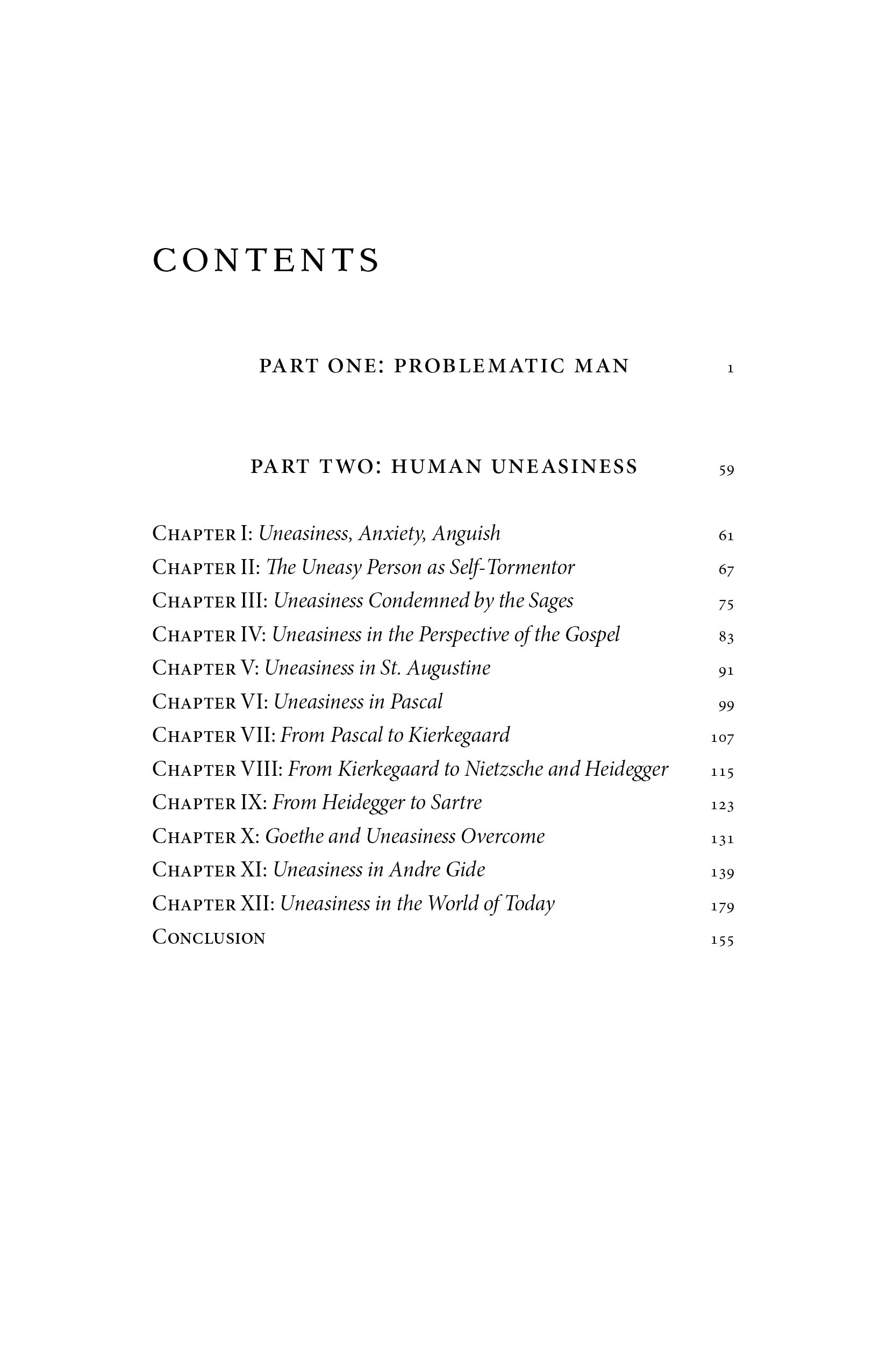 Problematic Man book contents page listing chapters and page numbers