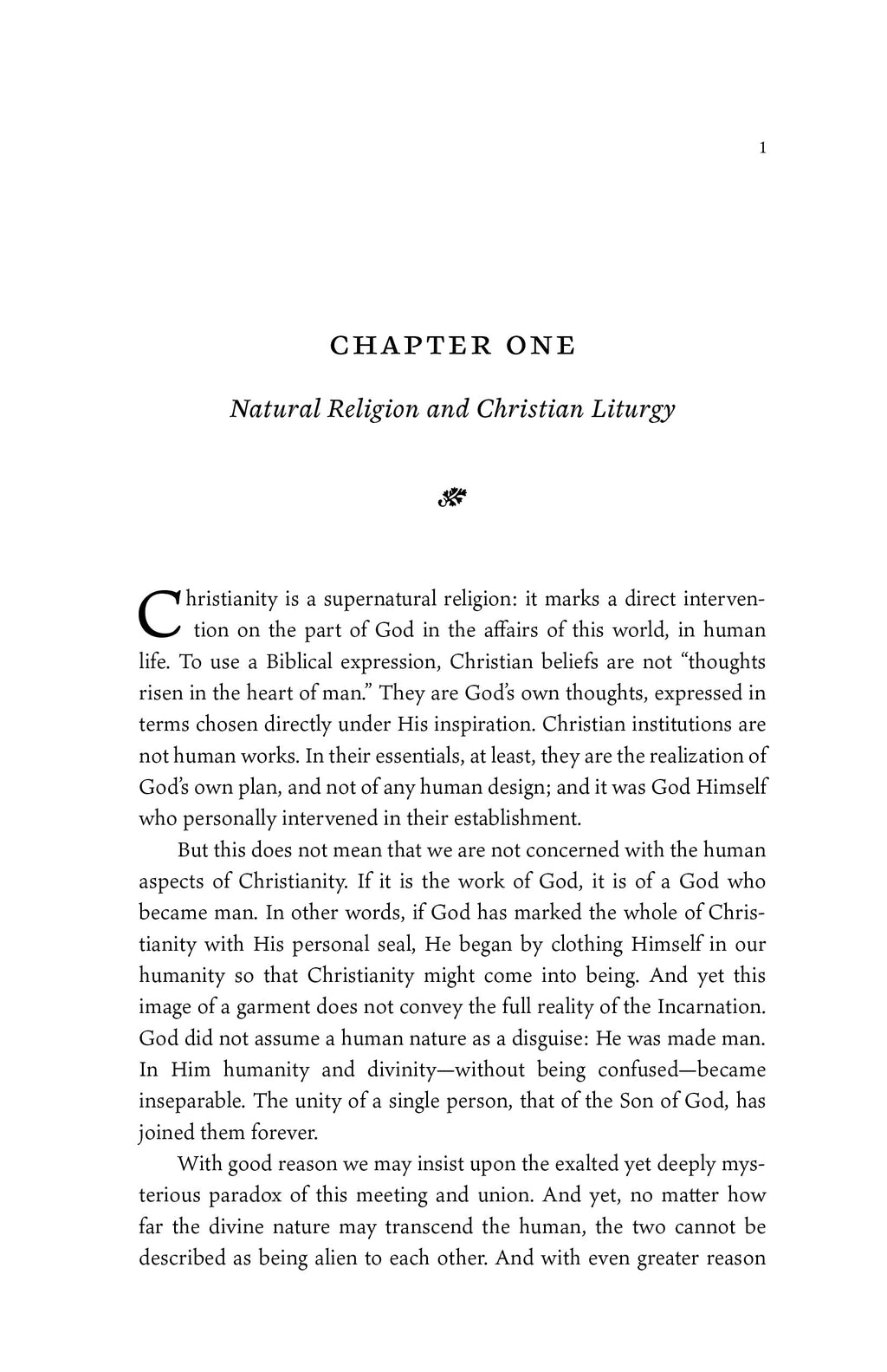 Book chapter page with Chapter One heading and dense paragraph text