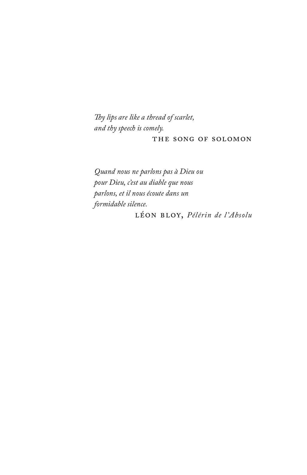 Book page with centered epigraph and chapter title text