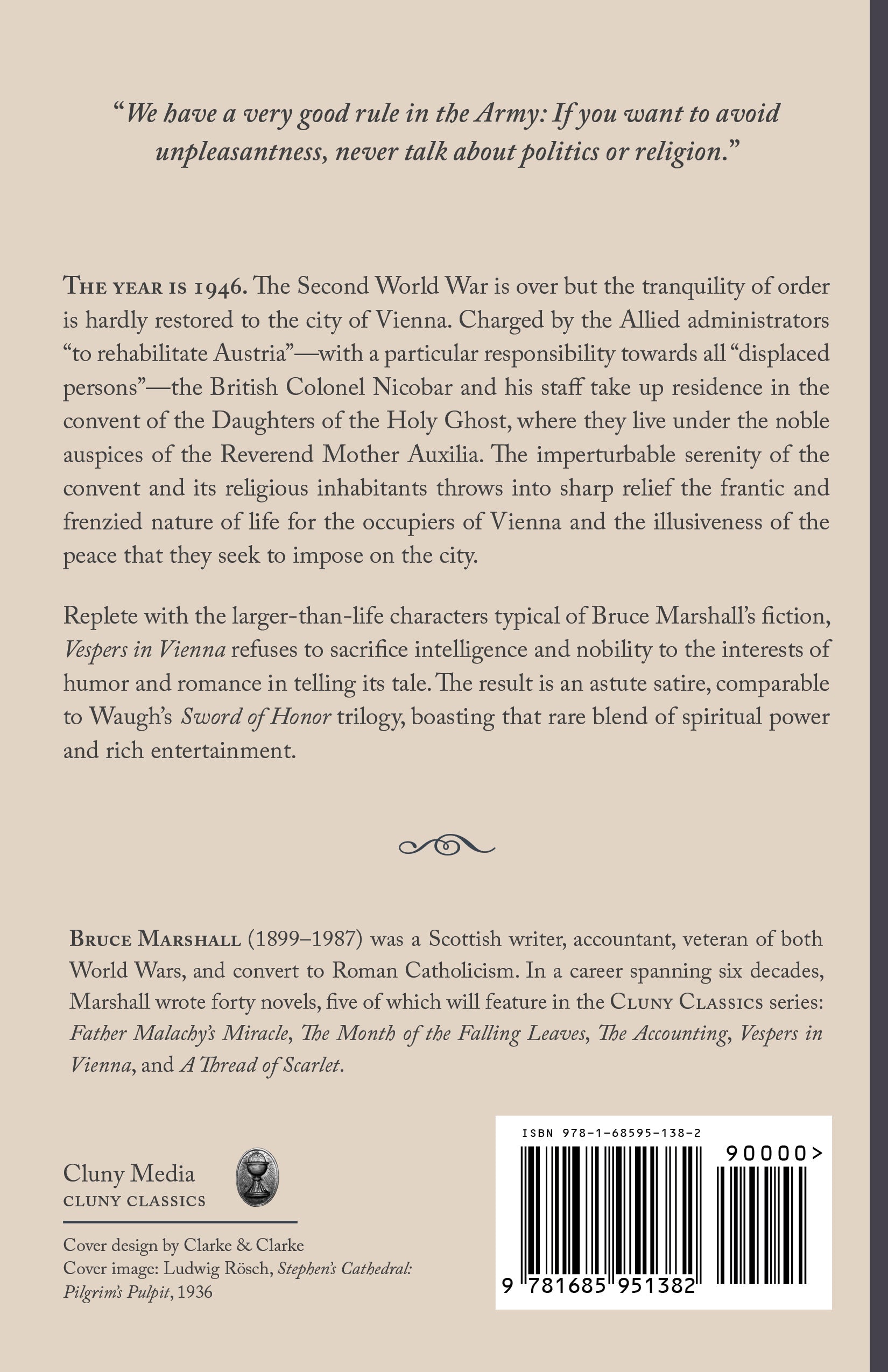 Vespers in Vienna novel back cover with publisher info and barcode
