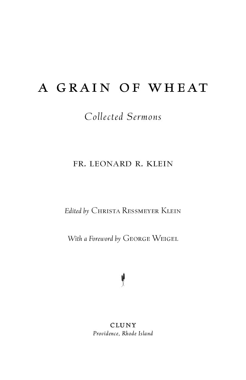 Collected sermons book title page with A Grain of Wheat and editor credits