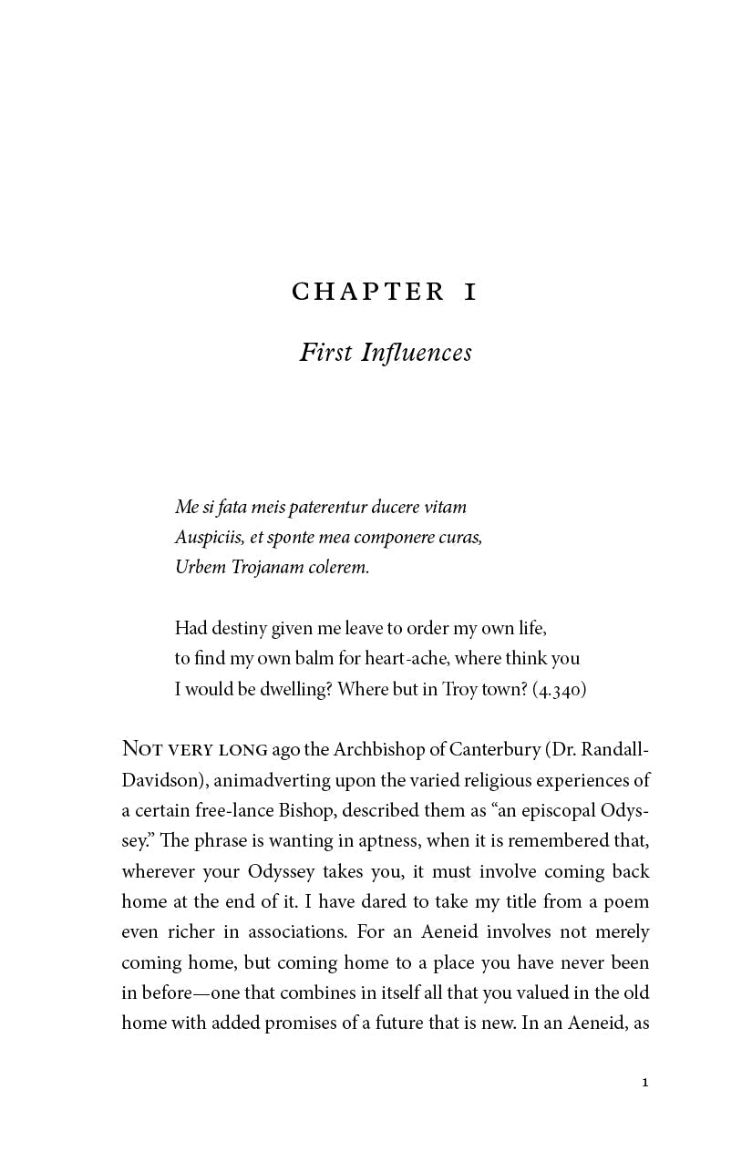 A Spiritual Aeneid chapter page showing CHAPTER 1 and "First Influences"