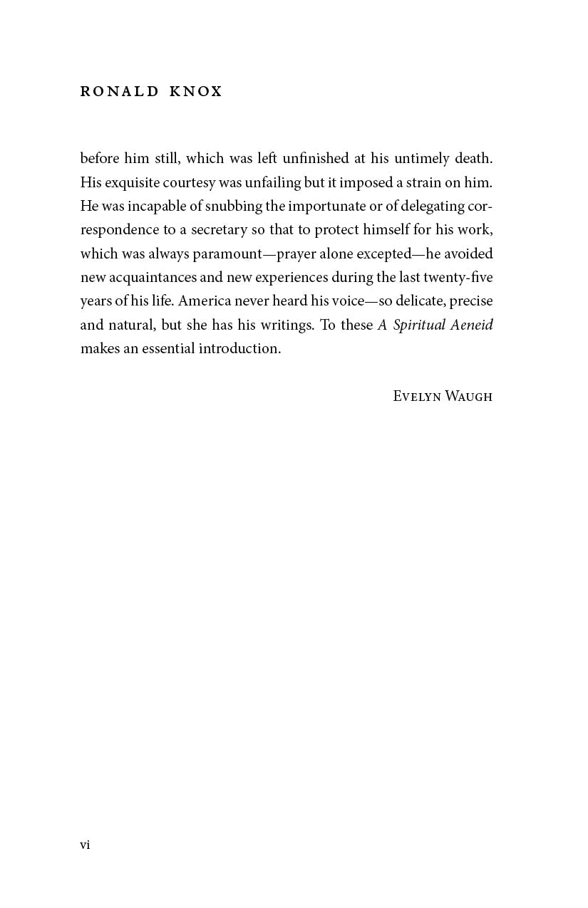 A Spiritual Aeneid dedication or introduction page with Ronald Knox text