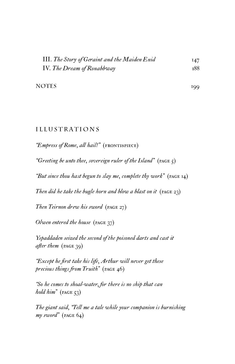 Book notes and illustrations list with italic headings and page numbers.