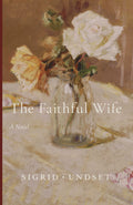 Novel book cover with floral painting, title text and Sigrid Undset