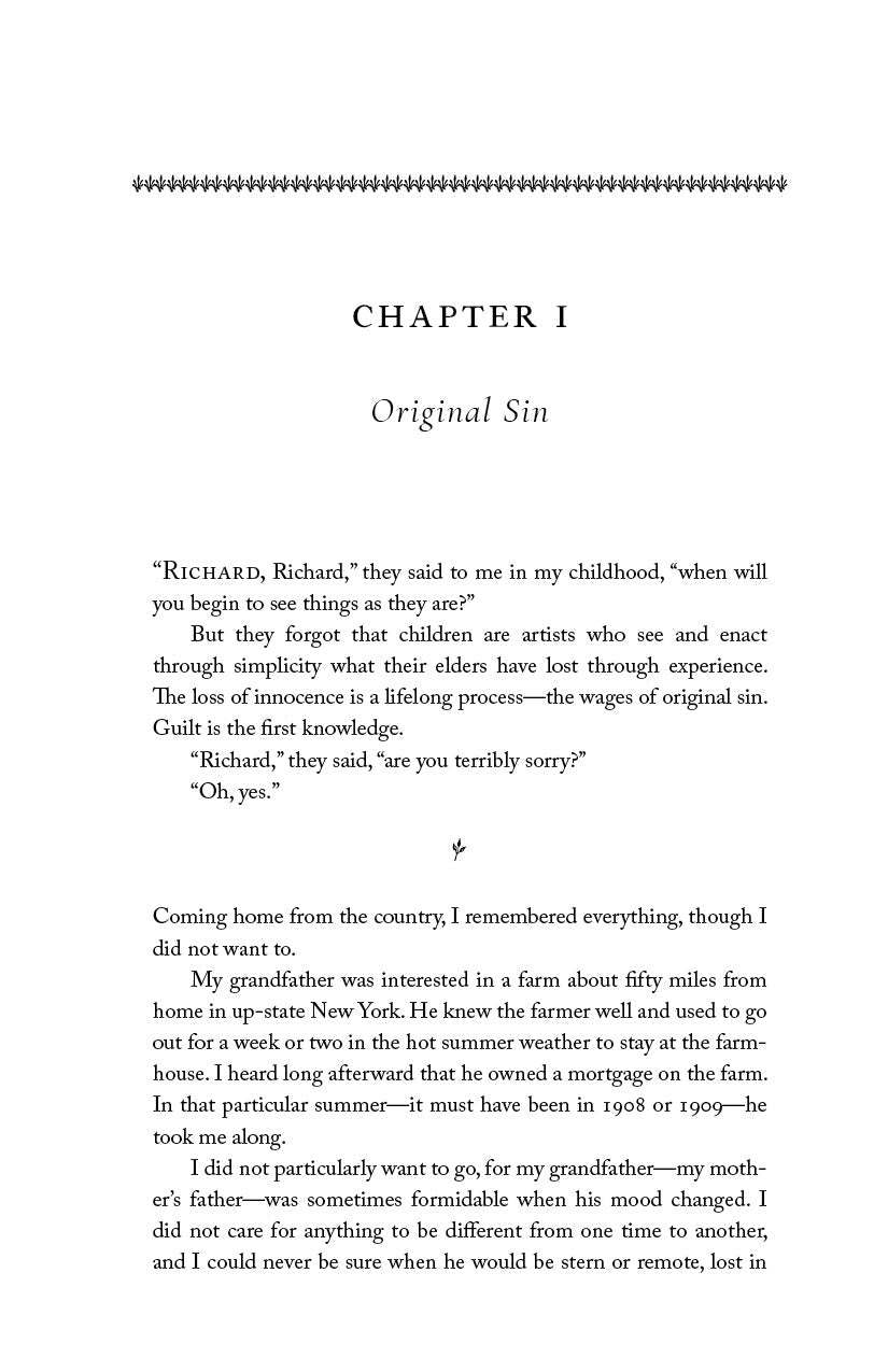 Novel chapter page showing 'Chapter I' and 'Original Sin'