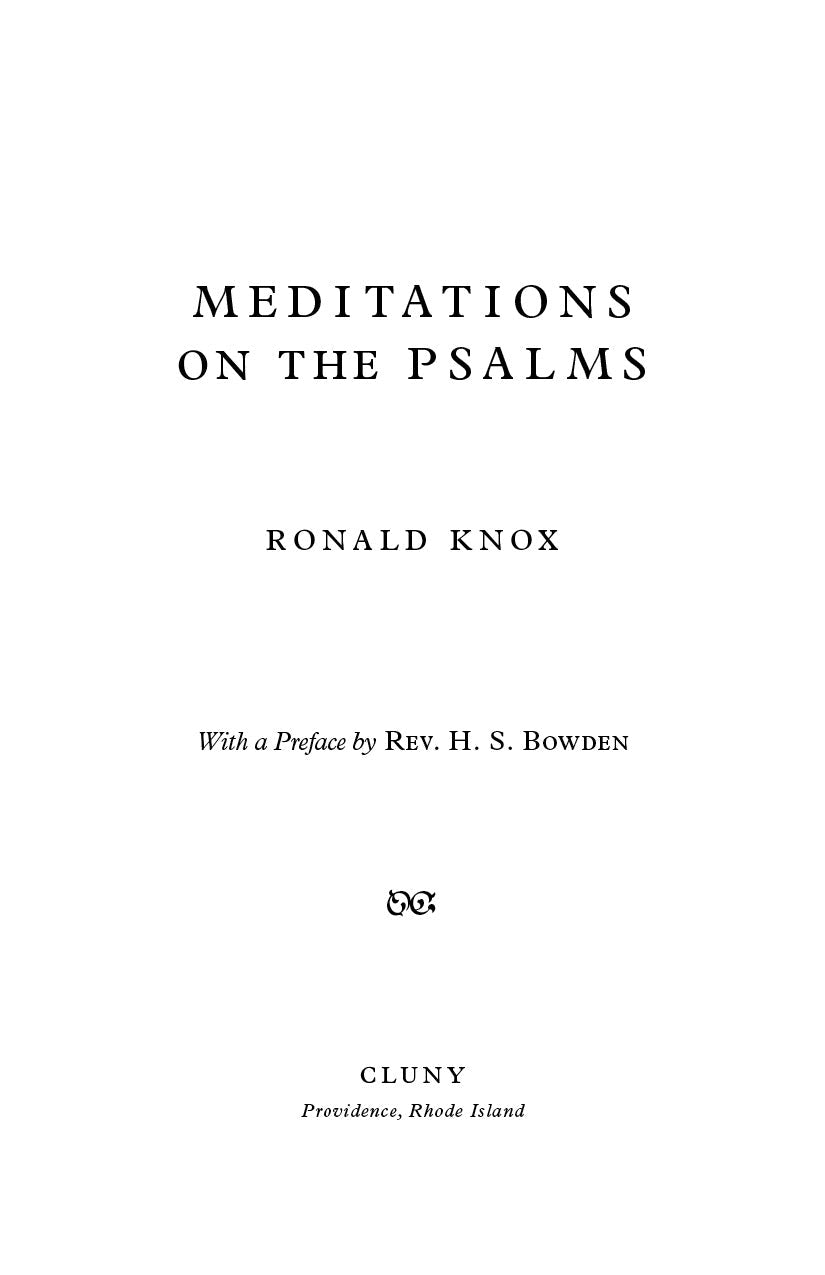 Title page with “Meditations on the Psalms” and Ronald Knox