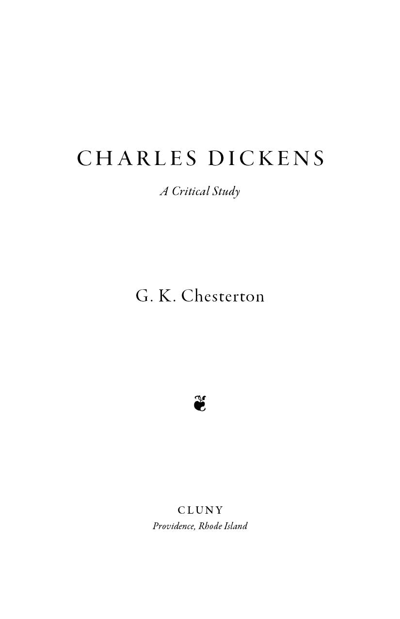 Charles Dickens title page for a critical study, with author and publisher