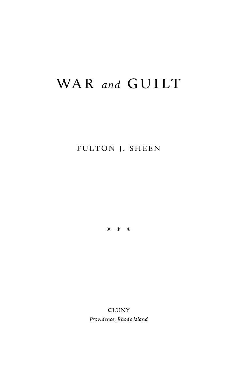 Book title page with centered title text and author Fulton J. Sheen