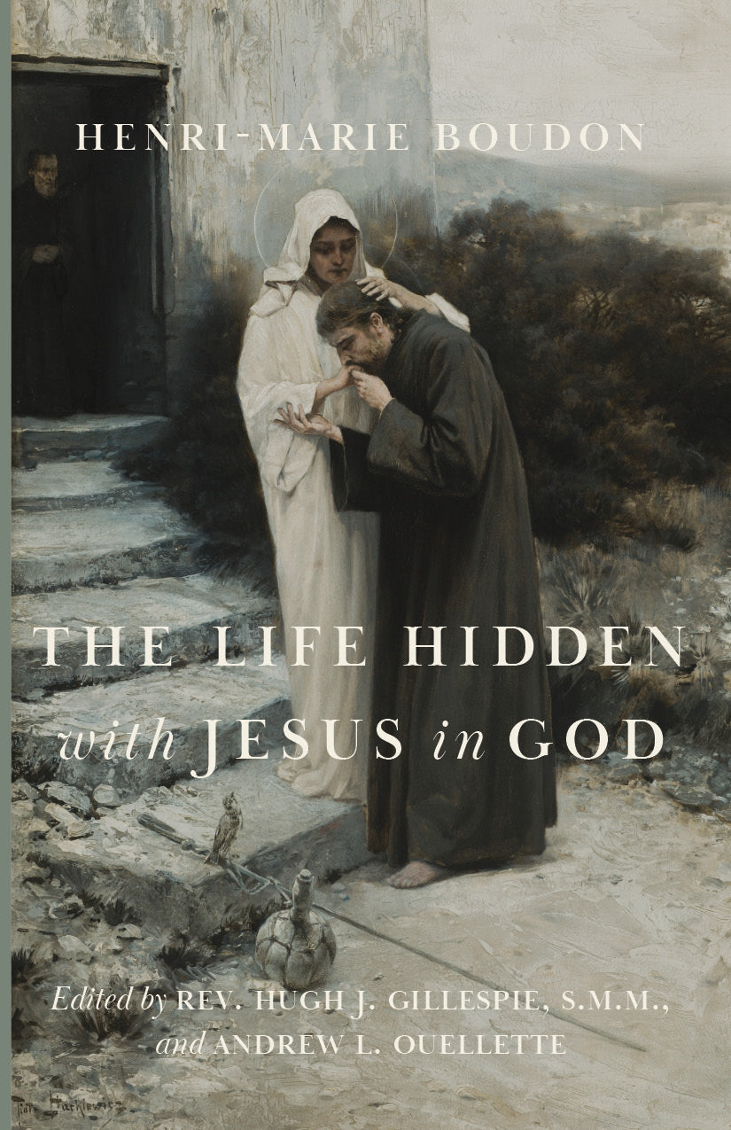 Book cover with Jesus image and title text 'The Life Hidden with Jesus in God'