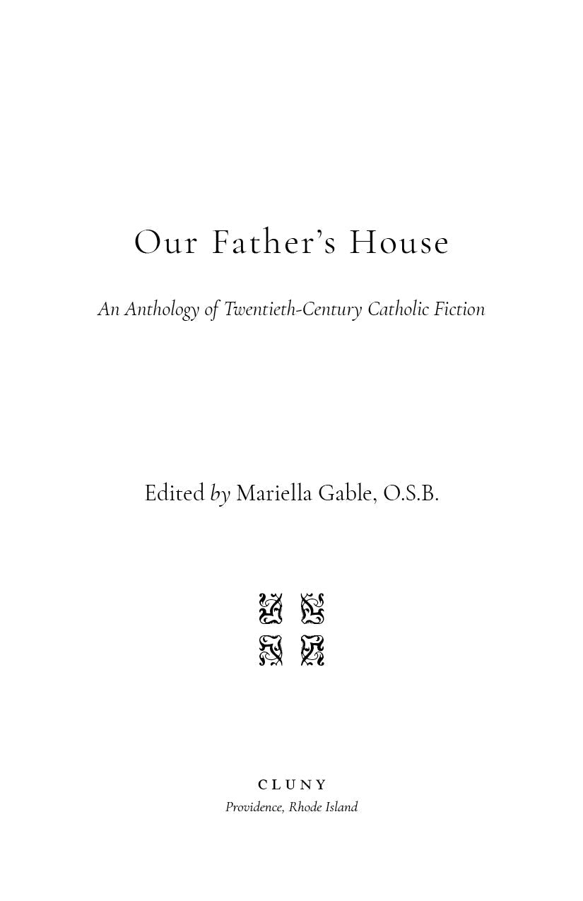 Book title page with Our Father’s House and editor credit