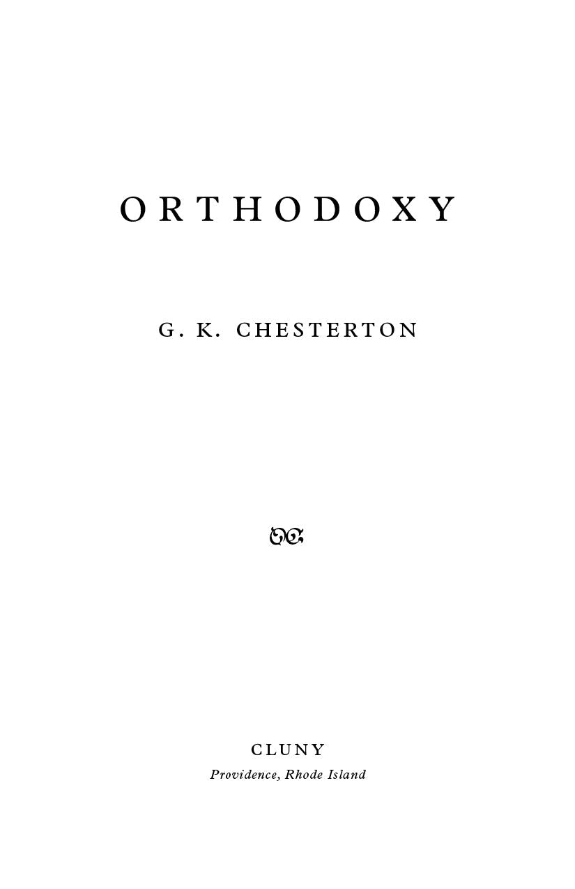 Book title page with G. K. Chesterton and Cluny imprint