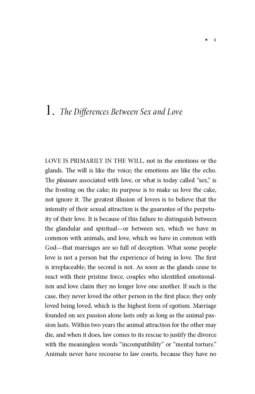 Book chapter page with heading and paragraph text on sex and love