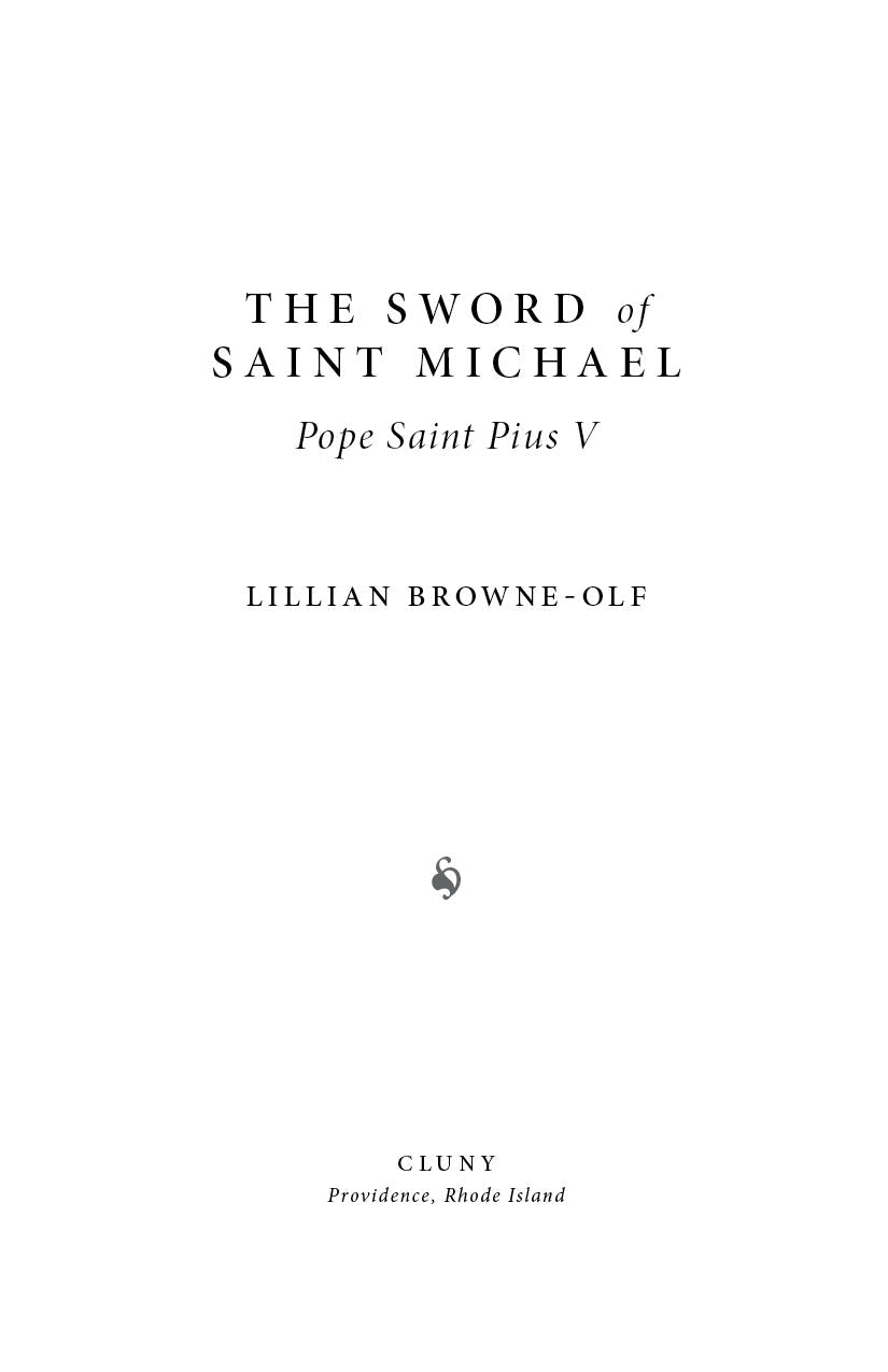 Book title page with The Sword of Saint Michael and author Lillian Browne-Olf