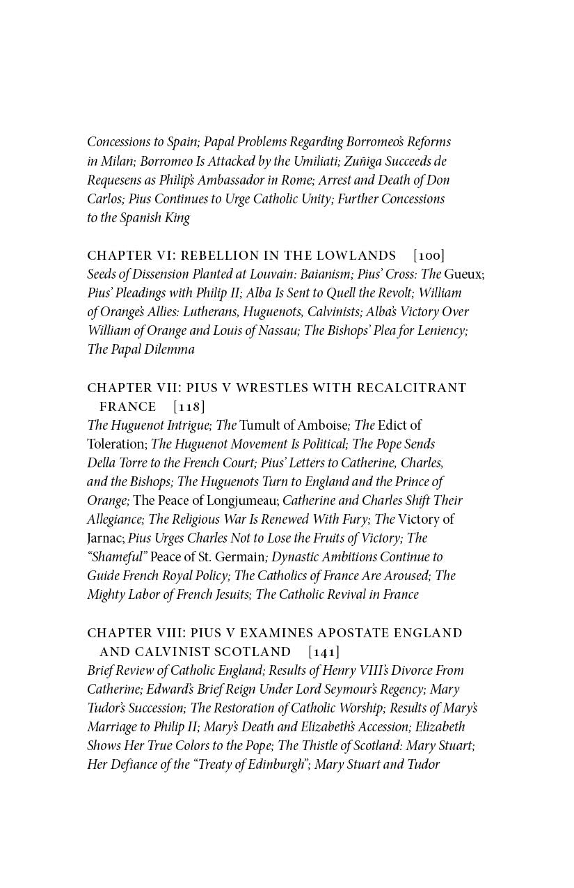 Book page with printed chapter text and headings, titled contents for The Sword of Saint Michael