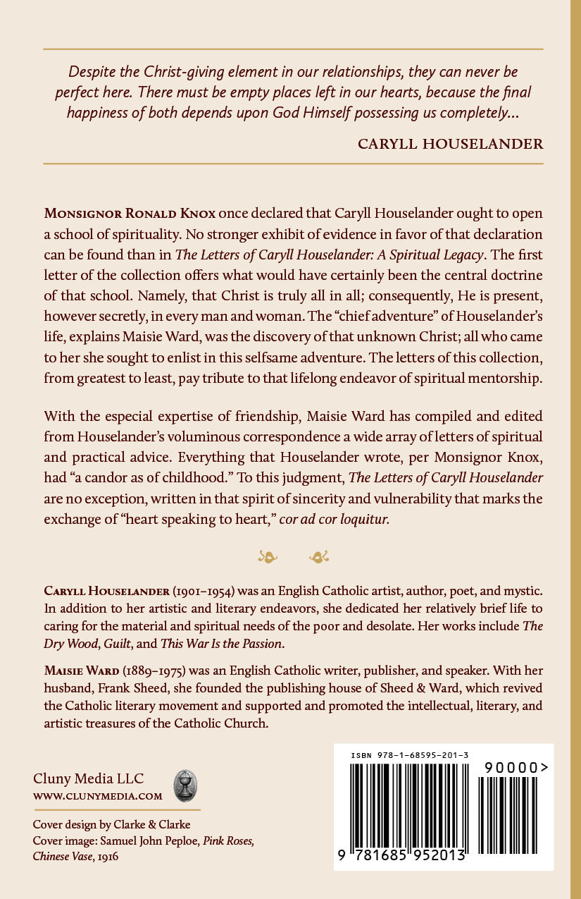 The Letters of Caryll Houselander back cover with book synopsis and barcode