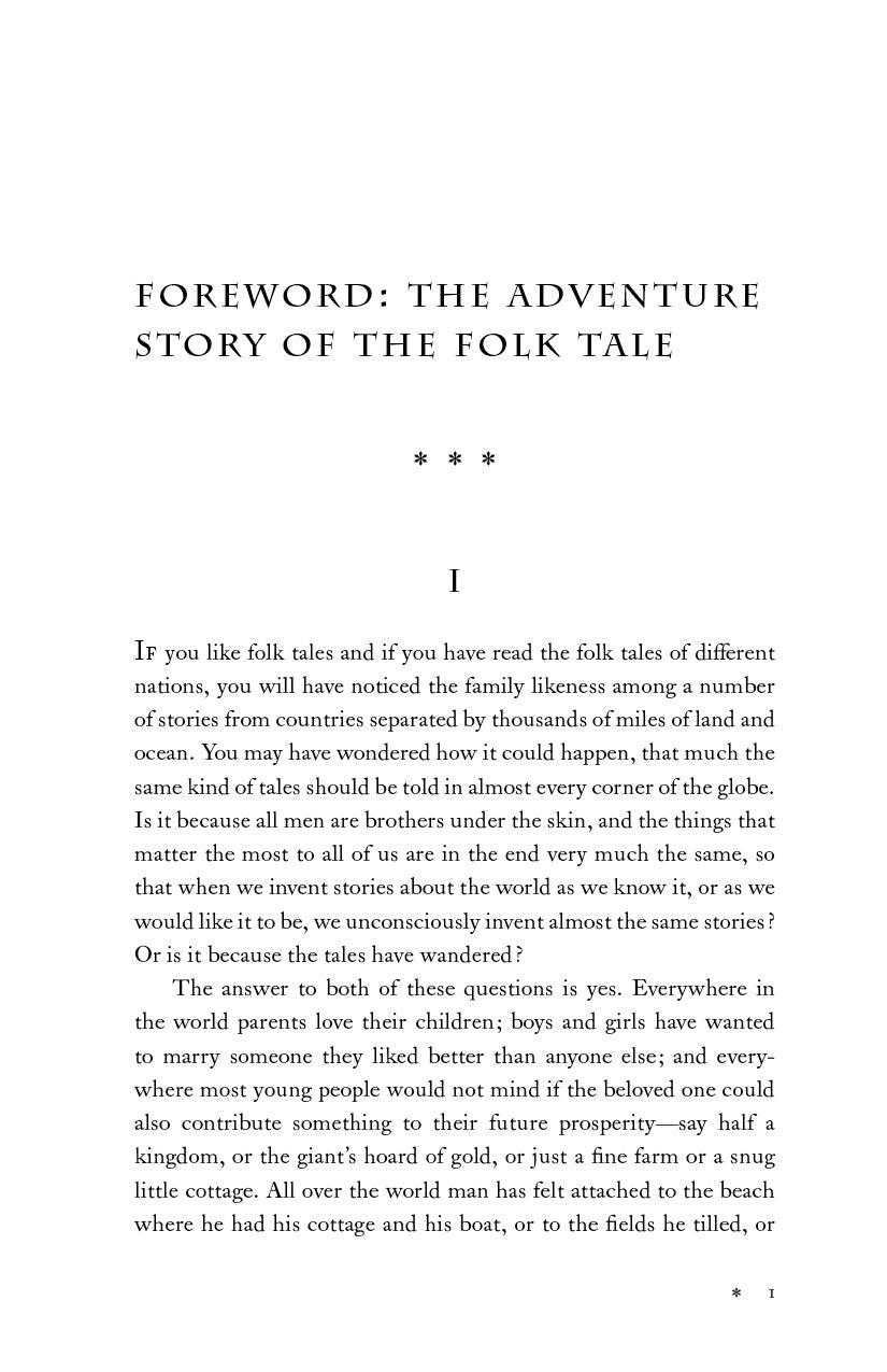 Foreword page with heading about the folk tale adventure story