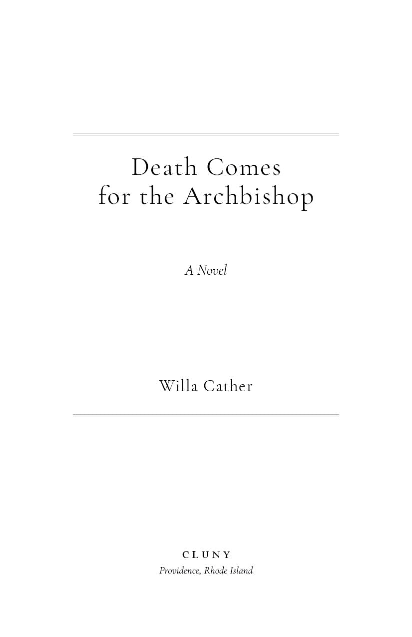 Novel title page with centered title, author name, and Cluny imprint