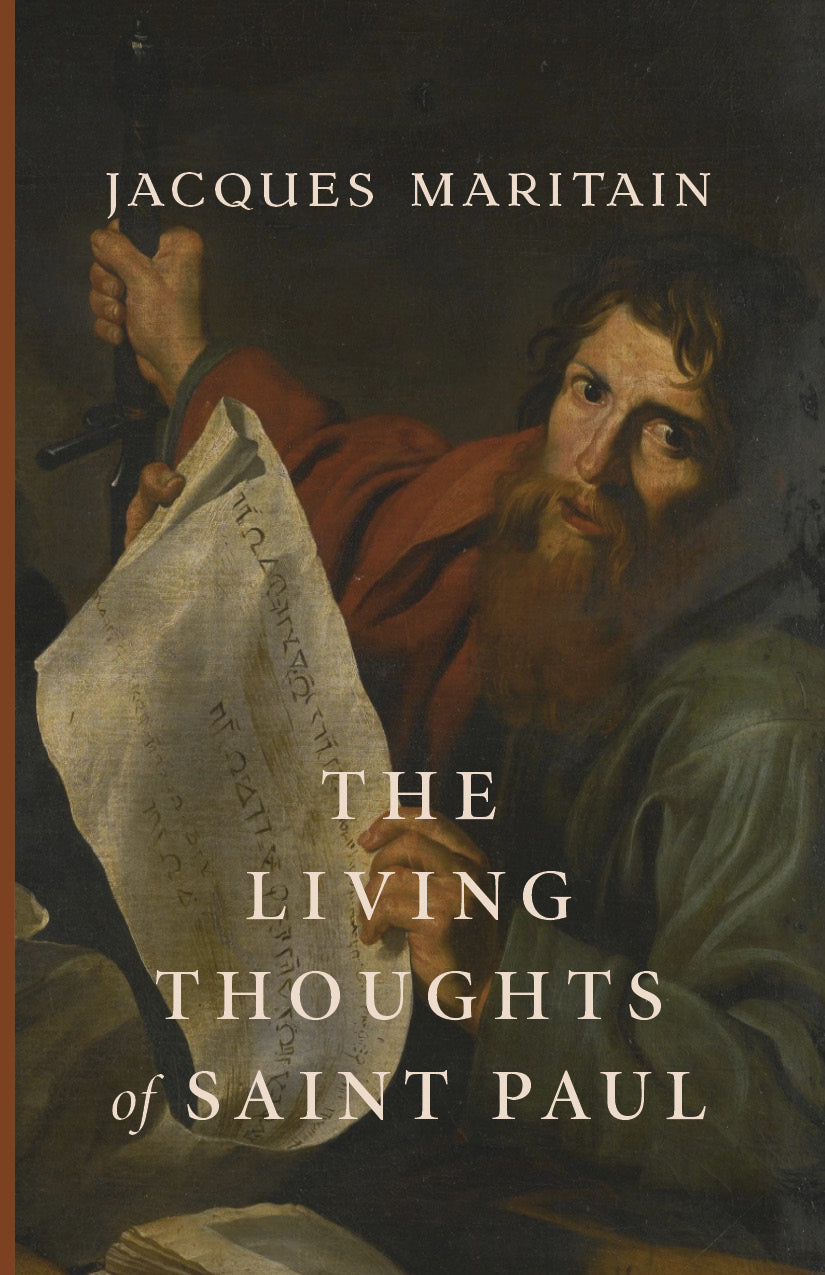 The Living Thoughts of Saint Paul book cover, Jacques Maritain, religious artwork