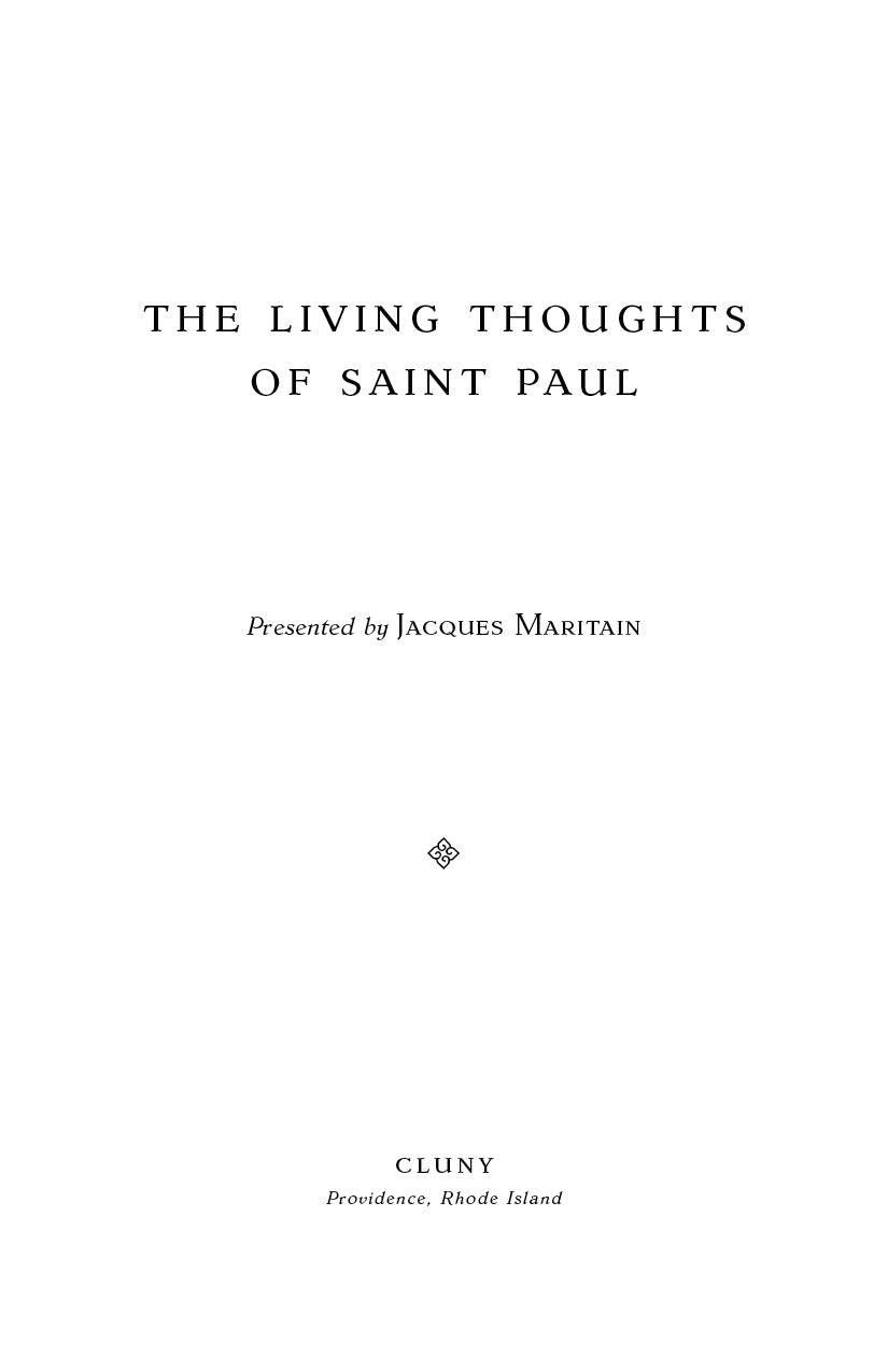 The Living Thoughts of Saint Paul title page with Jacques Maritain presented line