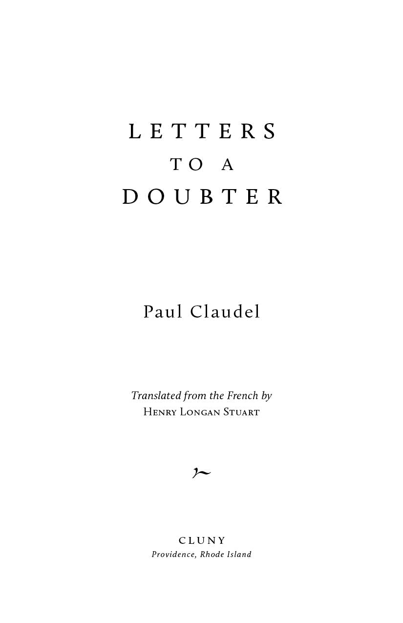 Book title page with centered lettering, Paul Claudel, and translator credit