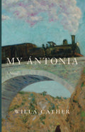 My Ántonia novel book cover with pastoral illustration and title text