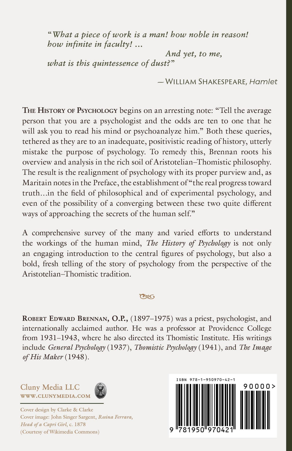 Psychology book back cover with text summary, author details, and a barcode.