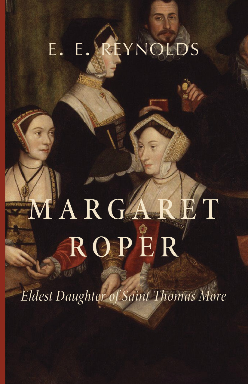 Margaret Roper book cover, illustrated portraits and gold title