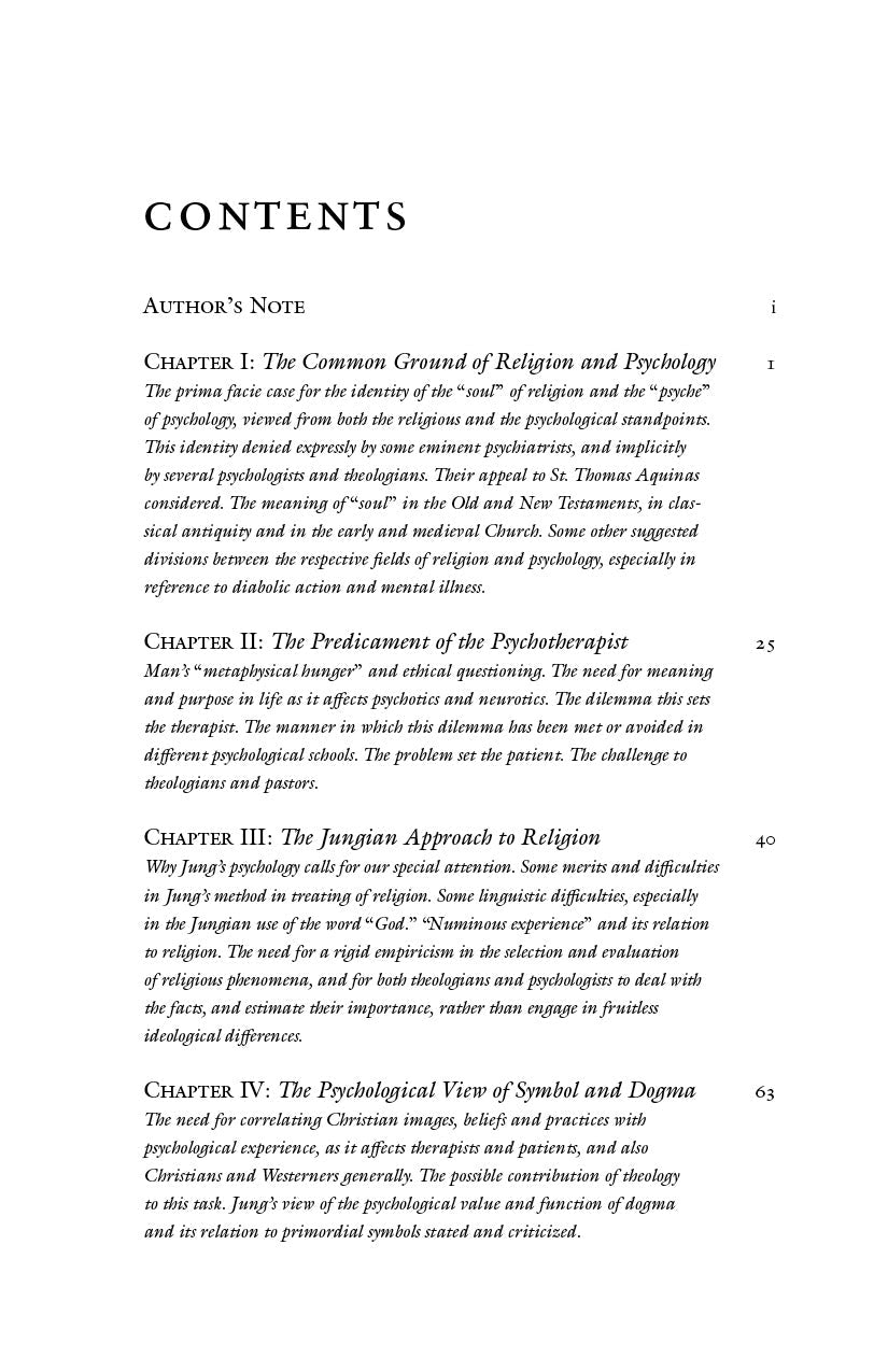 Book contents page with “Contents” header and chapter list with page numbers