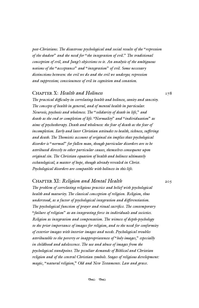 Book contents page listing chapter headings with page numbers