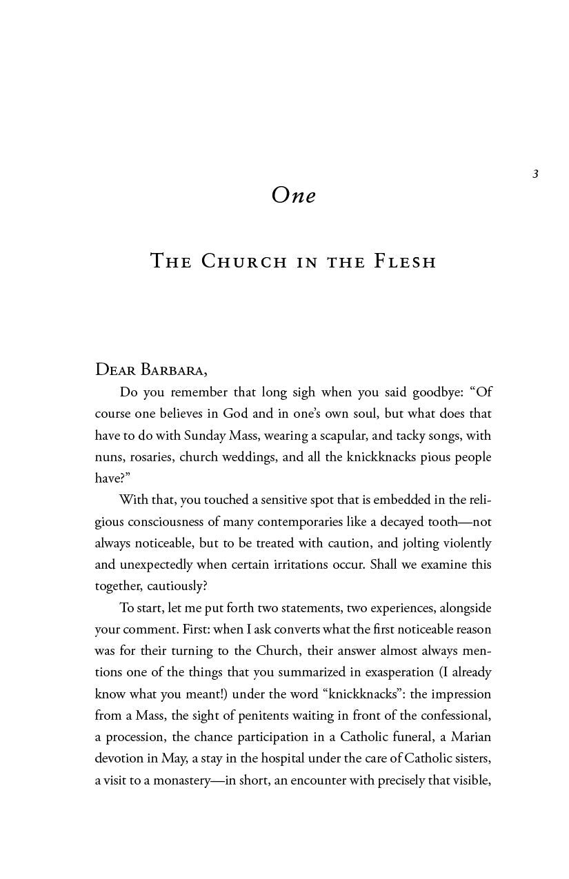 Book page with chapter heading 'One' and letter text starting 'Dear Barbara'.