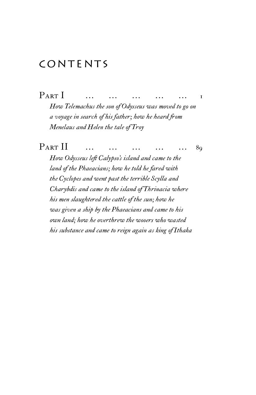 Contents page listing Part I and Part II with chapter descriptions