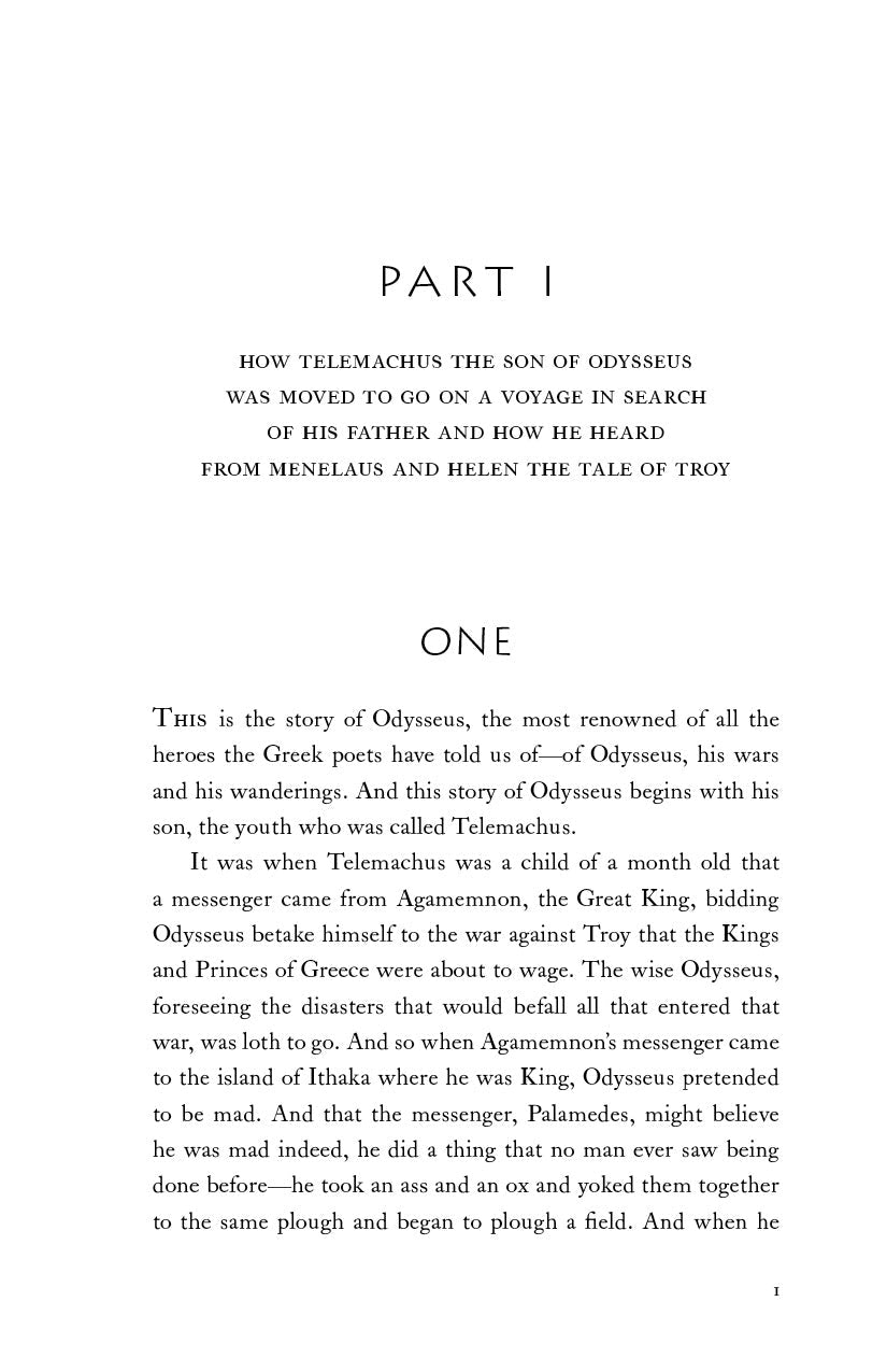 Part I text page with headings and opening story paragraphs