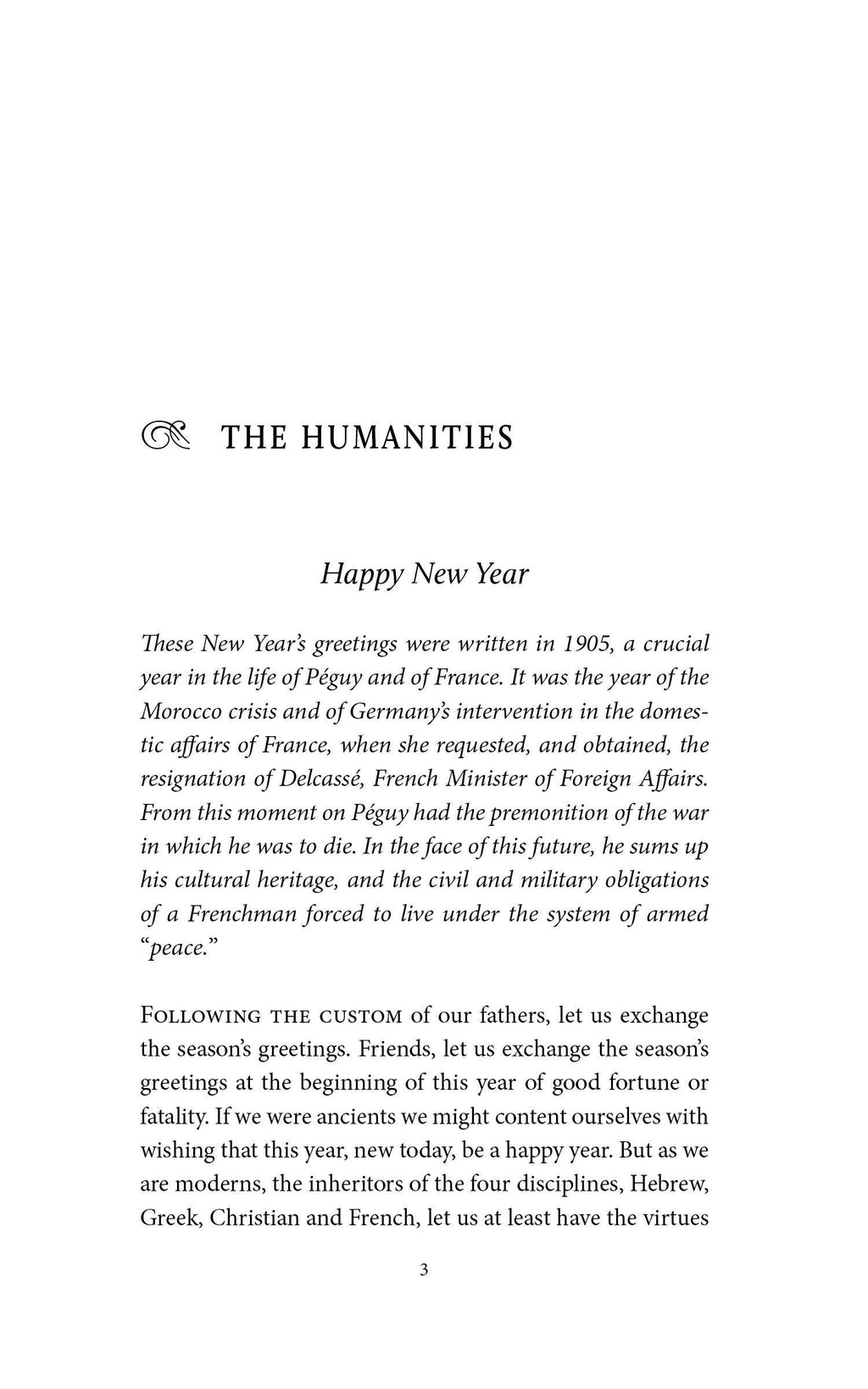 Book page titled Happy New Year with prose text