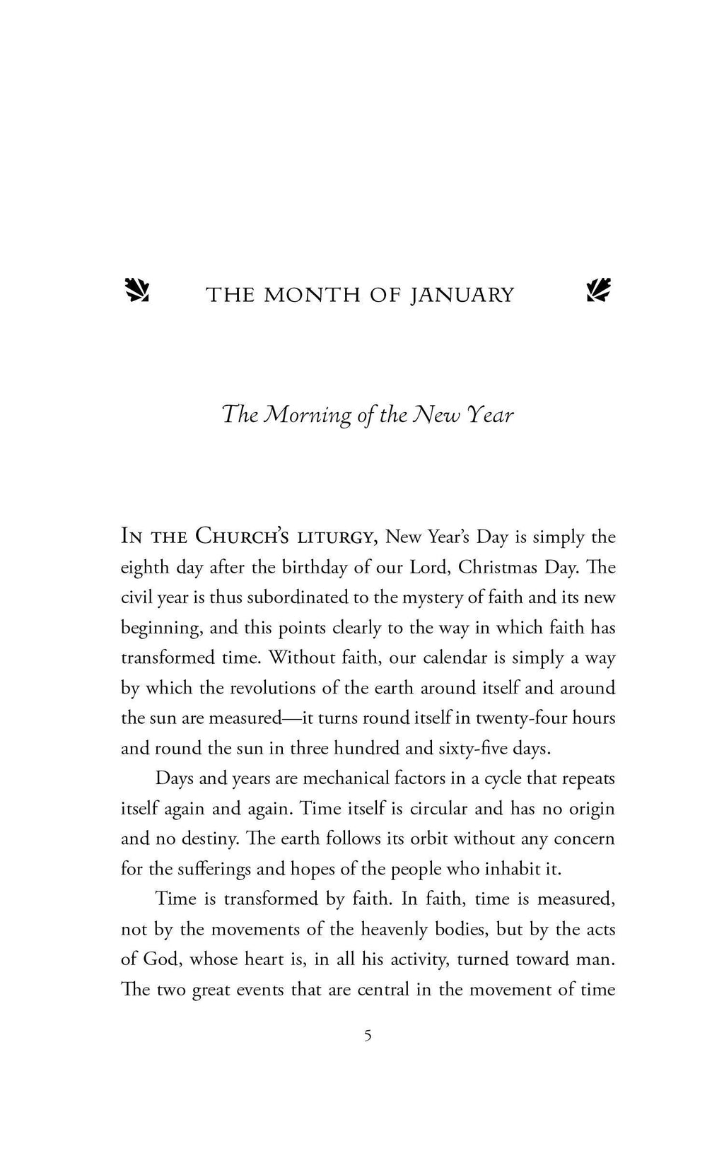 Interior page excerpt titled 'The Morning of the New Year' for Church liturgy