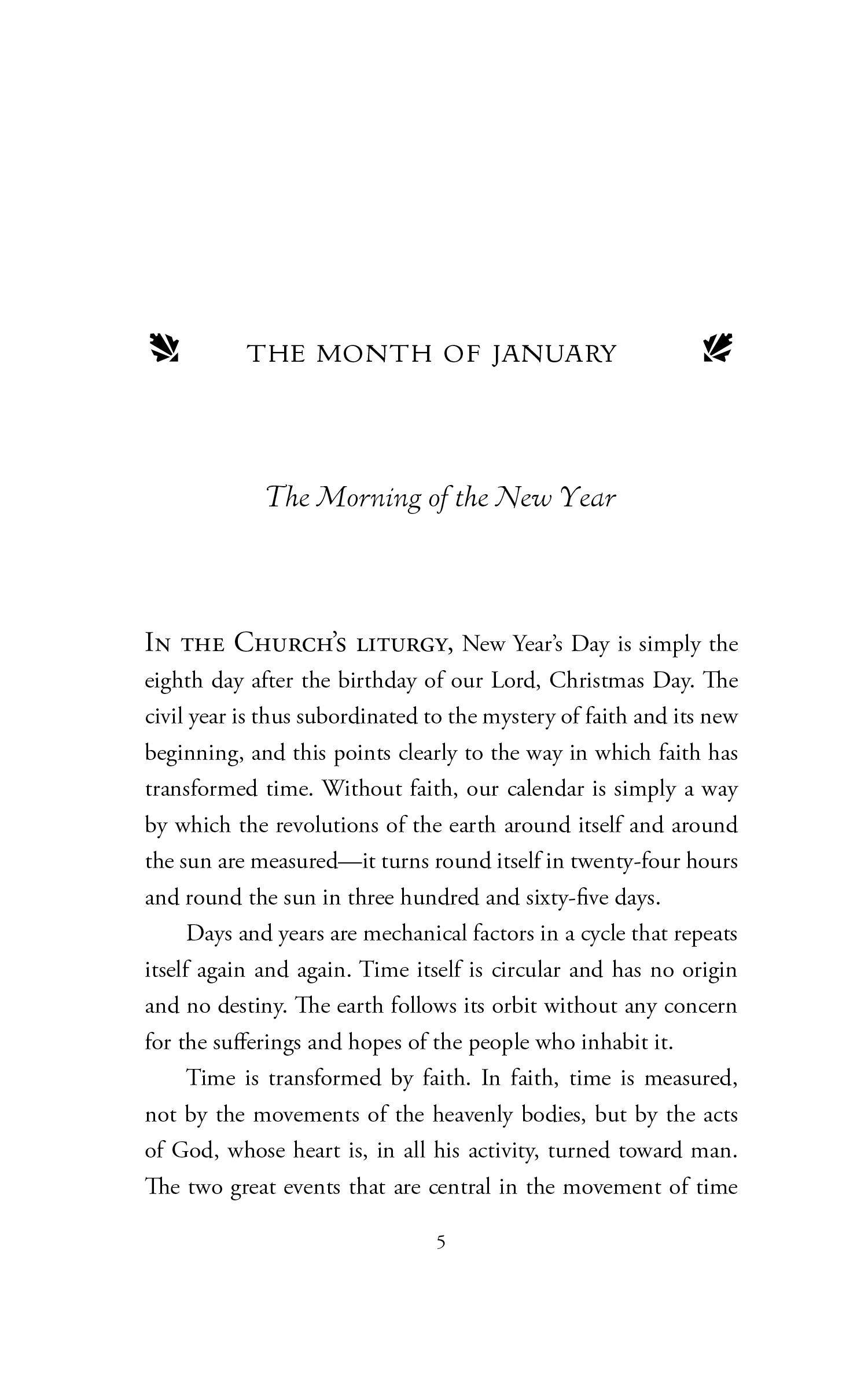 Interior page excerpt titled 'The Morning of the New Year' for Church liturgy
